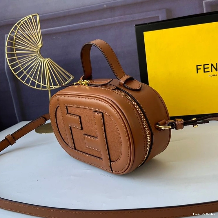 Cheap HOT Mini Brown O'Lock Calf Fendi In Camera Leather Case 0717